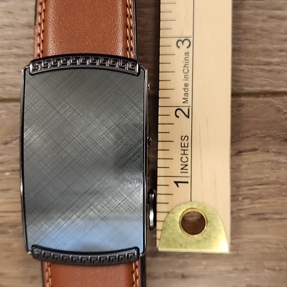 CHAOREN Leather Ratchet Belt Men'S Customizable Fit Sizes 28 to 38 Cognac Brown - Picture 10 of 11